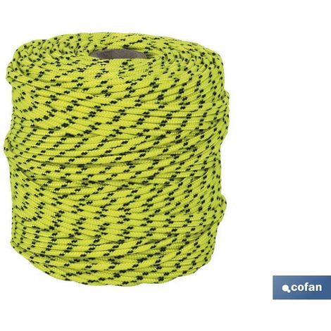 Cordón Trenzado Hippie Amarillo/Negro 3 mm x 100 M