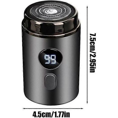 Mini Rasoir Électrique Rechargeable, Lavable, Sans Fil pour Visage et Barbe, Idéal Voyages et Voiture (Noir)