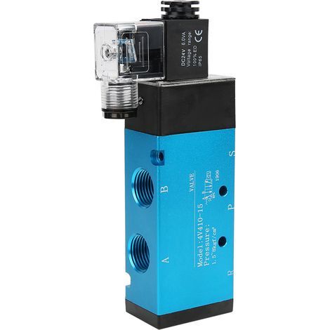 Électrovanne pneumatique 5/2, 4V410-15, 50mm, 24V DC, 0.18-0.8MPa, IP65, double solénoïde (1/5)