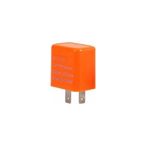 2-poliges Blinkerrelais, 12 V universelles elektronisches einstellbares LED-Blinkerrelais für Motorräder (Orange) - Crezuo