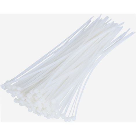Werka Pro – Lot de 100 colliers rapides blancs 200 x 4,6 mm – Fixation efficace pour câbles – Pour environnements variés et usages intensifs