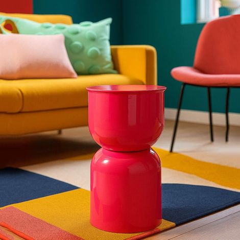 Couchtisch Bandip, rund, Tischplatte rosa, Metall, 33x51x33h cm, rosa (1/5)