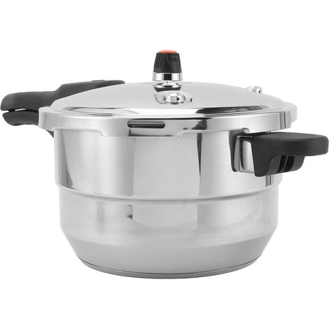 Autocuiseur avec grille de cuisson à la vapeur, en acier inoxydable, Compatible avec l'induction au gaz, 6L, diamètre intérieur de 24cm/9,4 pouces