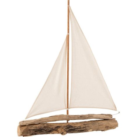 Voilier Déco "Bois Flotté" 60cm Naturel