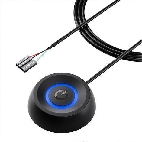 Câble d'extension de 2 m avec interrupteur LED pour carte mère d'ordinateur (bouton marche/arrêt) - Utilisation à domicile ou au bureau (1/5)