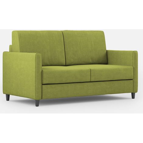Canapé droit moderne italien tissu vert pistache Korane - 3 tailles 158 cm-Taille 158 cm (1/5)