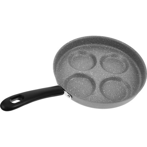 Poêle à frire antiadhésive miniature de 24 cm, 4 compartiments, grise, pour plaques cuisson à gaz et électriques