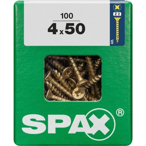 Spax Universalschrauben 4.0 x 50 mm PZ 2 - 100 Stk. Holzschrauben (1/3)