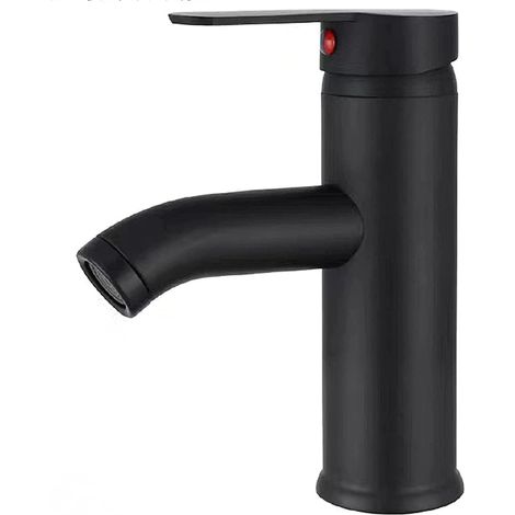 Grifo monomando para fregadero de cocina, agua fría y caliente, color negro. (1/5)