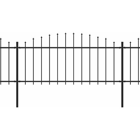 Maison Exclusive - Gartenzaun mit Speerspitze Stahl 537 x 75 cm S