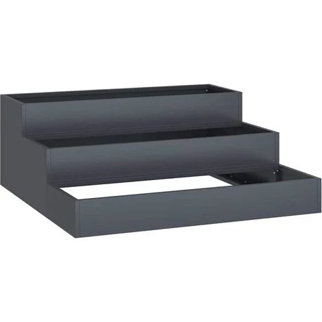 Pot de fleurs de jardin couleur anthracite, 90 x 90 x 35 cm