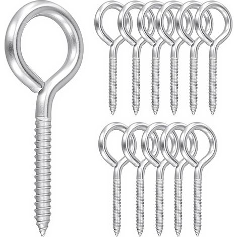 Lot De 12 Vis À Œillets M8 X 100mm - Acier Inoxydable 304 - Piton À Visser (1/5)