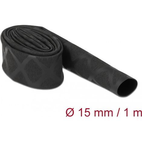 DELOCK GAINE THERMORÉTRACTABLE ANTIDÉRAPANTE EN X NOIR 1 M X 15 MM 19586