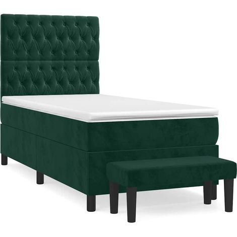 Maison Exclusive - Boxspringbett mit Matratze Dunkelgrün 80x200 c