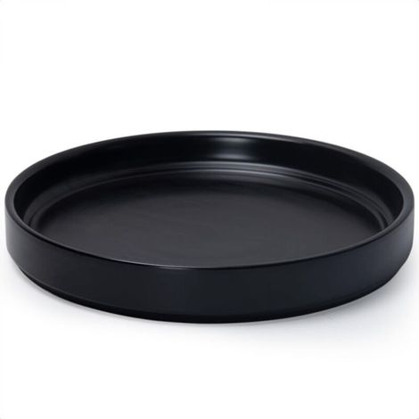Black ceramic flower pot, 25 cm outer diameter, suitable for indoor and outdoor flower boxes, 1 piece (1/5)