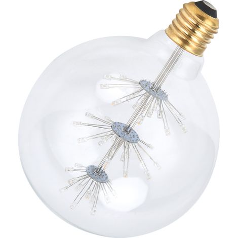 Ampoule décorative en verre de style ancien, idéale pour les cours et les fêtes. Ampoule LED Edison ciel étoilé, culot G125 E27, 3 W, 85-265 V, lumière chaude. (1/5)