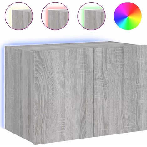 Maison Exclusive - TV-Wandschrank mit LED-Leuchten Grau Sonoma 60