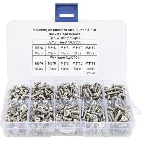 600Pcs Set vis inox tête pan/plate (1/5)