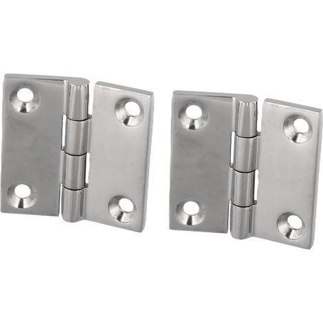 Lot de 2 charnières en acier inoxydable 316 poli miroir pour portes de bateau, camping-car, accessoires de quincaillerie robustes et résistants - Argenté - 38,1 cm - 50 x 50 (91 g) (1/5)