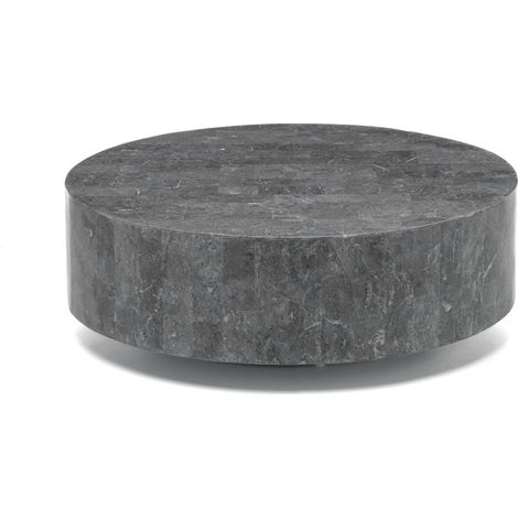 Runde 1 – Couchtisch (85 x 85 x 28 h) aus grauem Fossilstein (1/5)