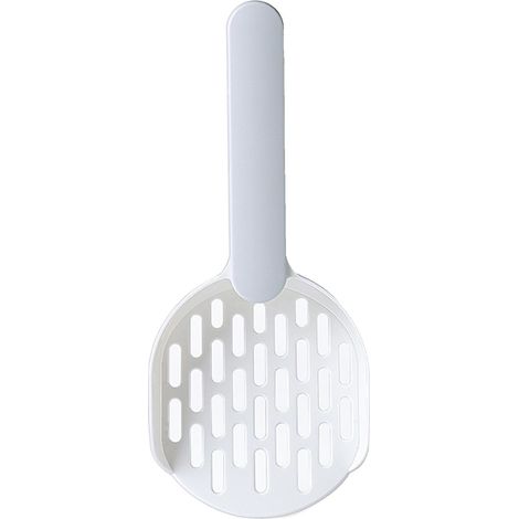 Pelle à litière pour chat, poignée lissante, crochet de suspension en plastique robuste, facile à nettoyer, lève-crottes de chaton pour boîte domestique, blanc et gris (1/5)