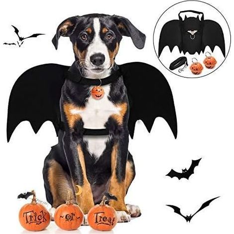 Costume de Chien de Chauve-Souris Halloween, Ailes de Batte de Chien/Costumes de déguisement de Chien/Costumes d'halloween pour Animaux de Compagnie pour la décoration de Grands Moyens Chiens Cosplay (1/3)