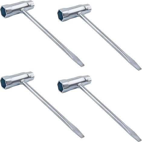 4 Pièces Clé à Tronçonneuse avec Tournevis, Clé à Bougie 13/19 mm, Clé Combinée pour Tronçonneuse, Scooter, Cyclomoteur, Tondeuse, Débroussailleuse (1/5)