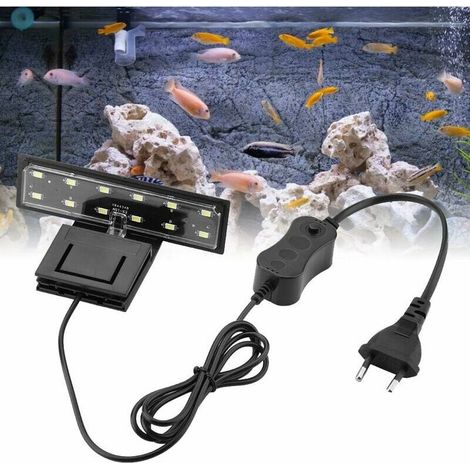 Lampe LED pour aquarium, 5W, clip réglable, résistante à l'eau, pour poissons et plantes aquatiques, cadre blanc.-AquaForge (1/4)