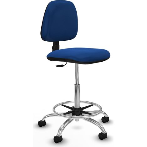 Silla oficina piqueras y crespo cuero sintético azul 50 cm