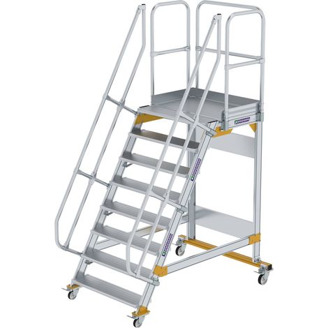 MUNK Plattformtreppe fahrbar 60° Stufenbreite 1000mm 8 Stufen