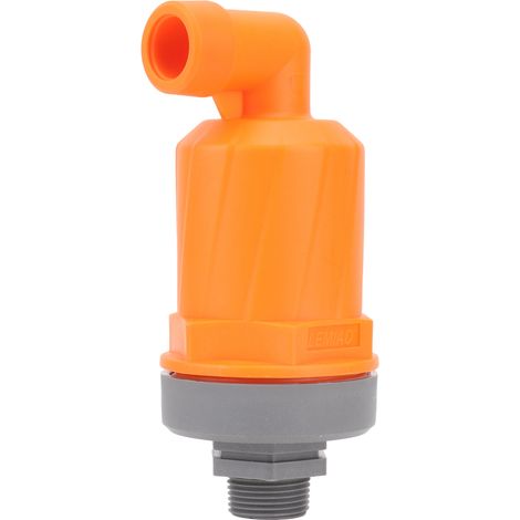 Soupape de purge d'air automatique orange, haute dureté, débit élevé, PP, soupape d'échappement, filetage supérieur G1/2, filetage inférieur G1, type rapide 6632A PP (1/5)