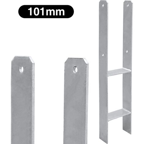 SWANEW 2x ancoraggi H supporto palo 101x600mm Piede palo H ancoraggio Staffa palo Ancoraggio palo (1/5)