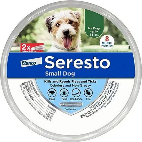 Collier anti-puces en caoutchouc, protection 6 mois, prévient les allergies, pour chiens et chats, lot de 2 pièces. (1/5)