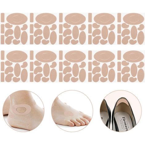 Ruban Moleskine, coussinets adhésifs en flanelle, autocollants pour talons, coussinets anti-ampoules, coussinets anti-usure pour talons, rembourrage en tissu, 11 formes (110 pièces) (1/5)