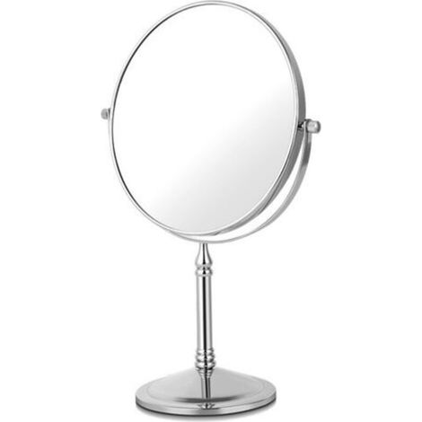 Miroir de maquillage grossissant 10x, loupe double face 1x/10x avec support, loupe de table rotative 360° pour salle de bain ou chambre à coucher (1/5)