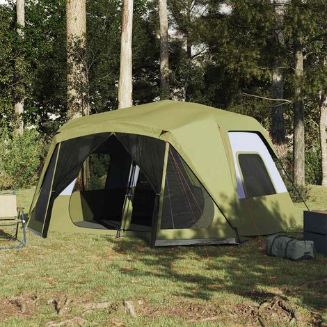 vidaXL Family Tent 10-Person Green Quick Release Waterproof (1/5)