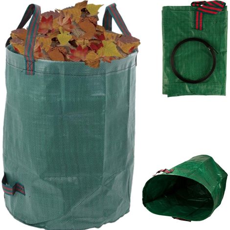 TM-00315 SAC DE JARDIN 120L GRAND POUBELLE À FEUILLES AVEC POIGNÉES MULTIFONCTIONNELLES (1/5)