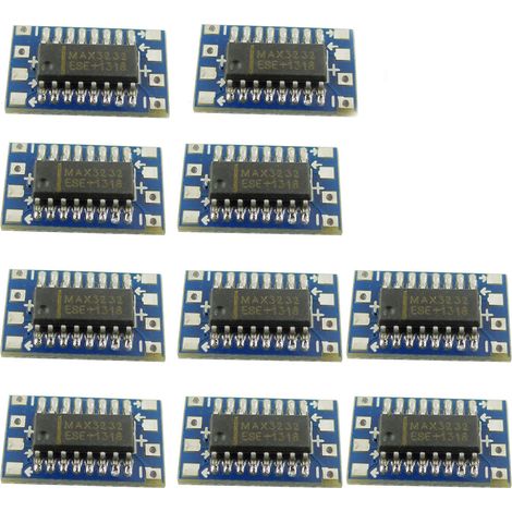 10 pièces Mini RS232 vers TTL MAX3232 en TTL Carte de module de convertisseur Carte de conversion de niveau Carte de conversion de port série (1/5)