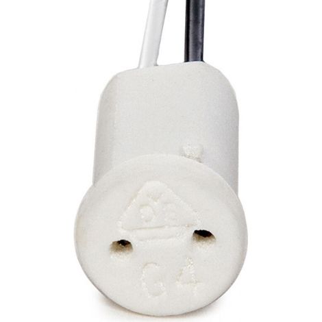 Support de Lampe Céramique G4/MR11 Câble 300Mm 180ºc - Support de Lampe Céramique G4/MR11 Câble 300Mm 180ºc (1/2)