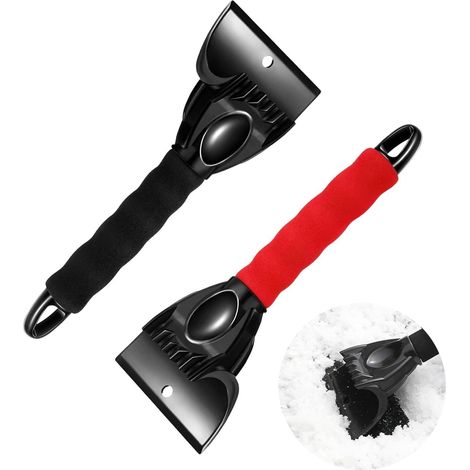 2 Pièces Grattoir Brise Voiture, Grattoir Glace Voiture Ergonomique Rapide Puissant Raclette Vitre Poignée Antidérapante Raclette Vitre Gratte Glace Efficace, pare Brise Importe Quelle Voiture (1/5)