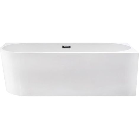 Aloni Halb-Freistehende Badewanne Eckwanne 180x80 Rechts Rundeck Acryl Weiß (1/3)