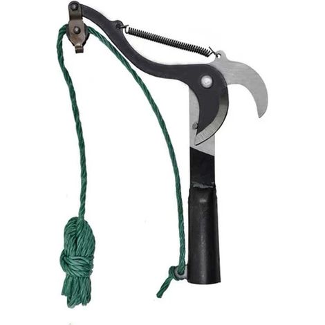 (Noir) Sécateur à rallonge pour grande hauteur, ciseaux à branches extensibles, scie de taille pour arbres fruitiers, outil de jardinage avec corde (1/5)