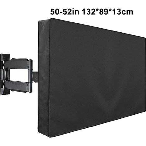 Housse TV Extérieure - Tissu Oxford 600D Imperméable - Protection Complète pour Écrans Plats 22-24 30-32 ou 50-52 Pouces - Noir (1/5)