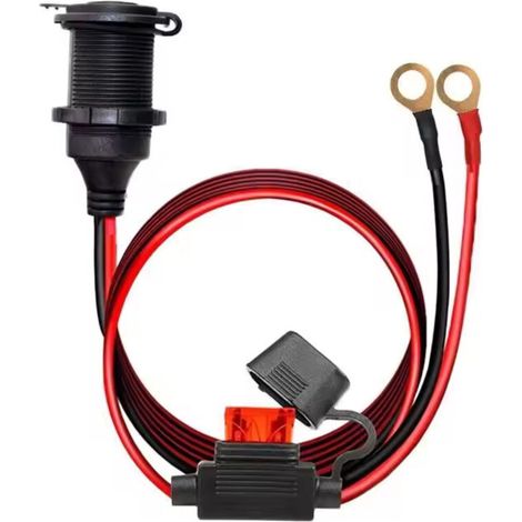 Hochleistungs-Zigarettenanzünderbuchse, fester DC-Stecker, wasserdicht, seewasserbeständig, für Boote, Motorräder und Autos. Das Kabel unterstützt 12 V/24 V Gleichstrom.