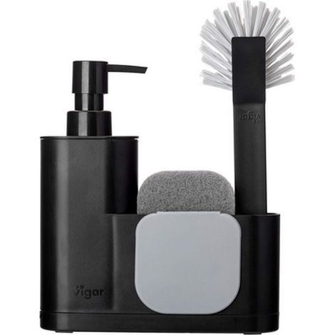 VIGAR Monobloc - Set di lavello, 4 pezzi, colore: nero, 350 milliliters, Plastic (1/4)