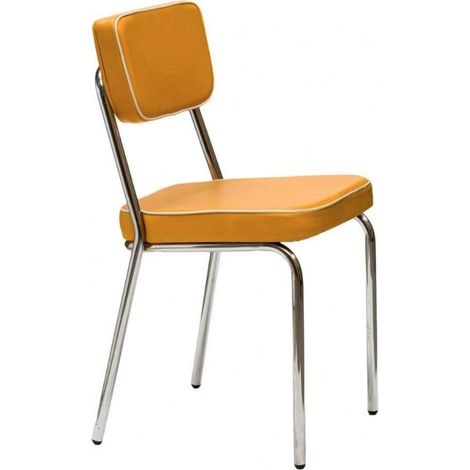 Chaise originale style années 60 - Lot de 2-Orange (1/5)