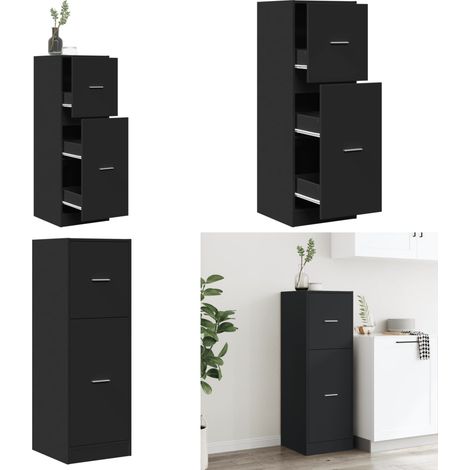vidaXL Apothekerschrank Schwarz 40x41x118 cm Holzwerkstoff