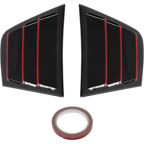 Lot de 2 caches de vitres latérales en ABS noir brillant, pour Dodge Charger 2011-2021 (noir/rouge). (1/5)