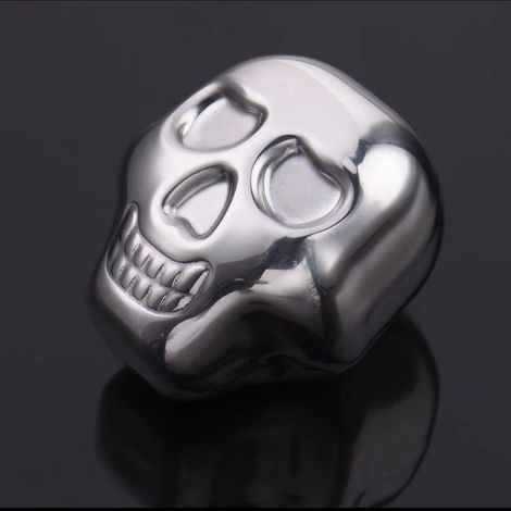 Totenkopfförmige Eiswürfel aus Edelstahl 304, Eiswürfel für Rotwein, Eiswürfel für Whisky, Weinsteine (1/5)