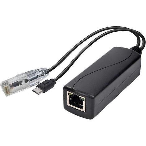 Répartiteur PoE Gigabit durable pour caméra, câble de 15 cm, micro USB.